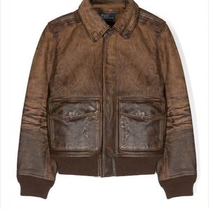 Polo by Ralph Lauren Flight Jacket,  Distressed Brown Bomber Jacket